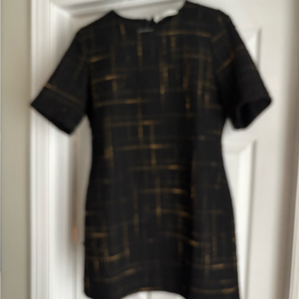 Zara Black and Gold Short Sleeve Boxy Blouse